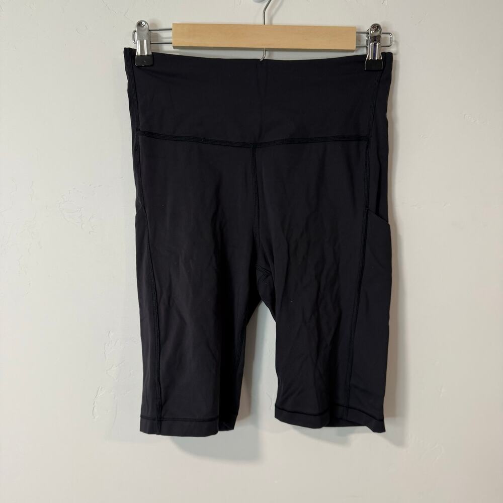 Athleta Women's Biker Shorts Ultimate Stash Pocket 9" Black Small Workout Active